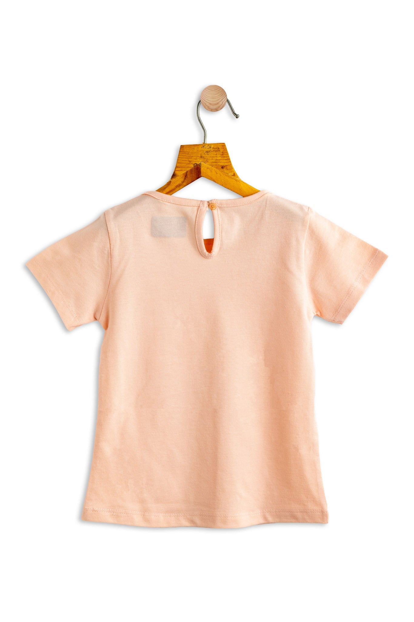 Girls Cotton T-Shirt Peach Shoe Print Soft & Breathable 100% Cotton