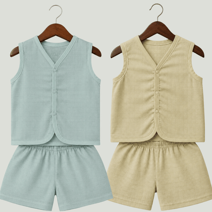 Soft Cotton Baby Jhabla & Shorts Set Combo sets