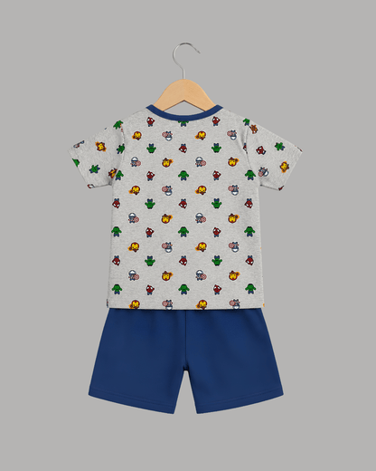 Todlerry Kids Superhero Cotton Shorts Set (Co-ord)