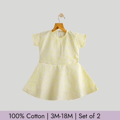 Todlerry Girls Frock | Pack of 2 |Soft & Breathable | 100% Cotton