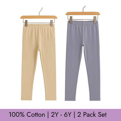 Todlerry Baby Leggings | Pack of 2 |Soft & Breathable | 100% Cotton