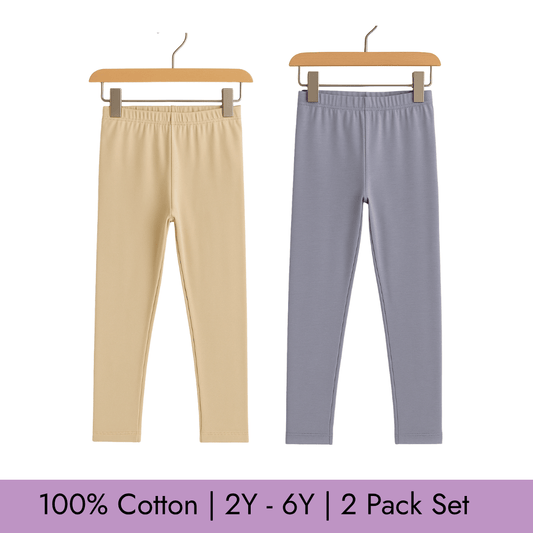 Todlerry Baby Leggings | Pack of 2 |Soft & Breathable | 100% Cotton