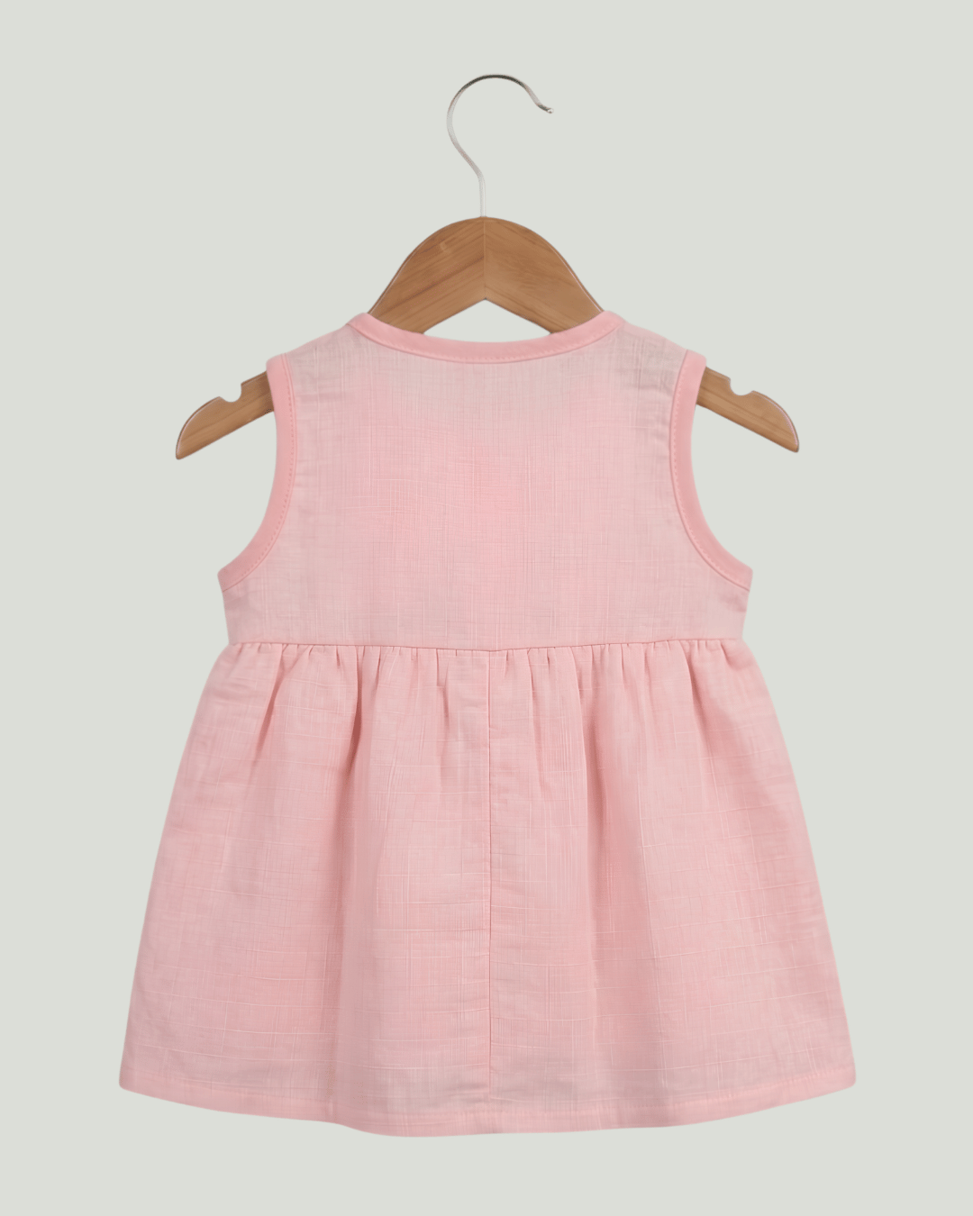Premium Pink Muslin Sleeveless Frock – 100% Organic Cotton Baby Dress