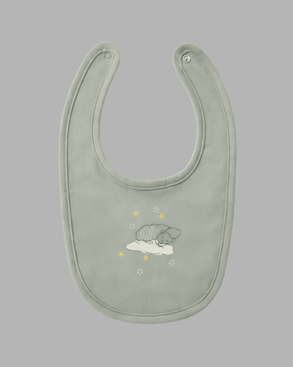 Unisex Sweet Dreams Sheep Baby Green Bib