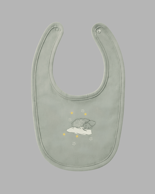 Unisex Sweet Dreams Sheep Baby Green Bib