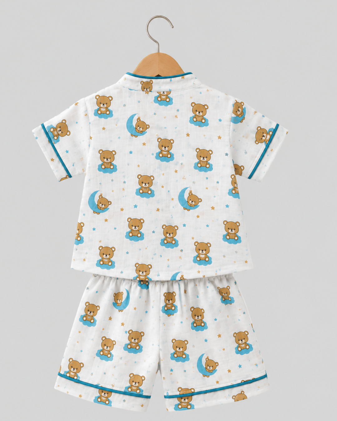 Todlerry 100% Cotton Kids Night Suit Set | Shirt & Shorts (4 Prints)