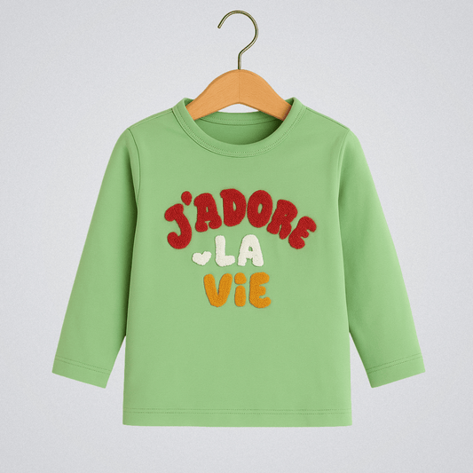 Todlerry Girls Cotton T-Shirt | Adorable Green | Soft & Breathable   | 100% Cotton