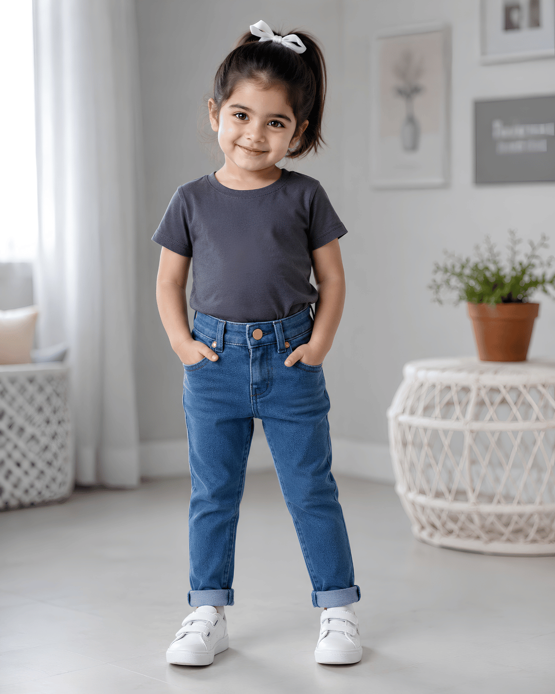 Classic Comfort Fit Kids Light Blue Denim Jeans