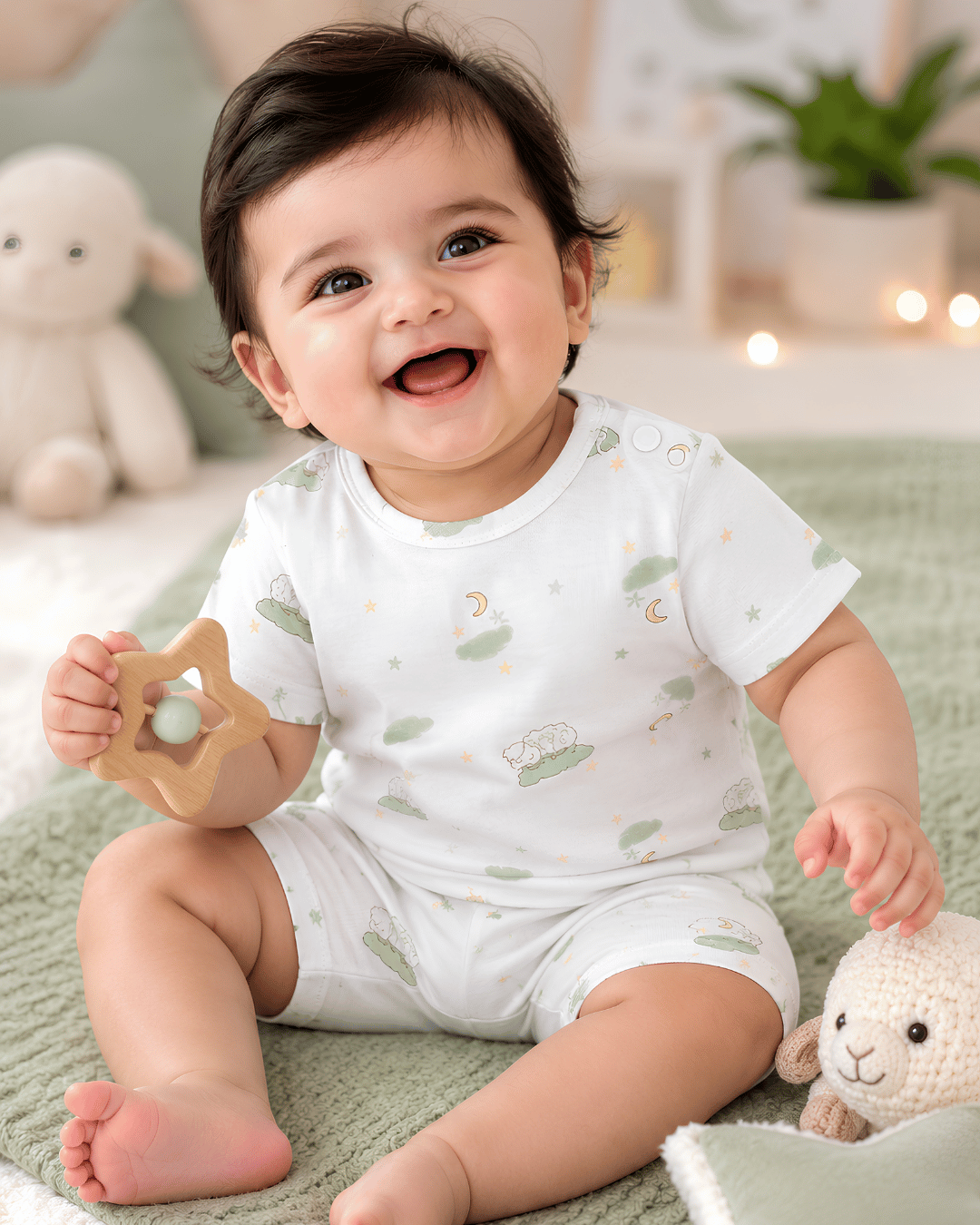 Unisex white AOP Cord set