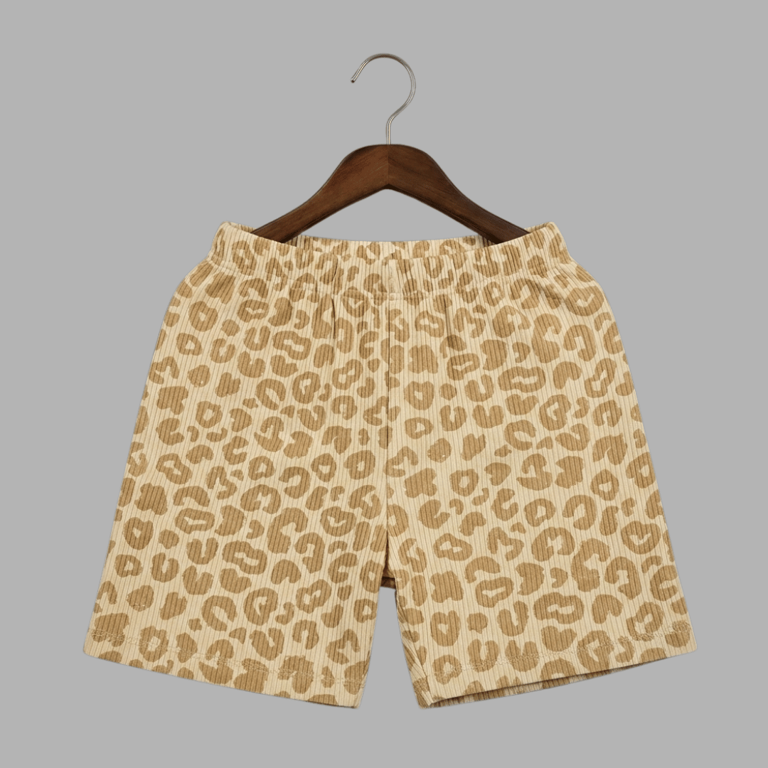 Trendy Half Sleeve Leopard Print Co-ord Set for Kids