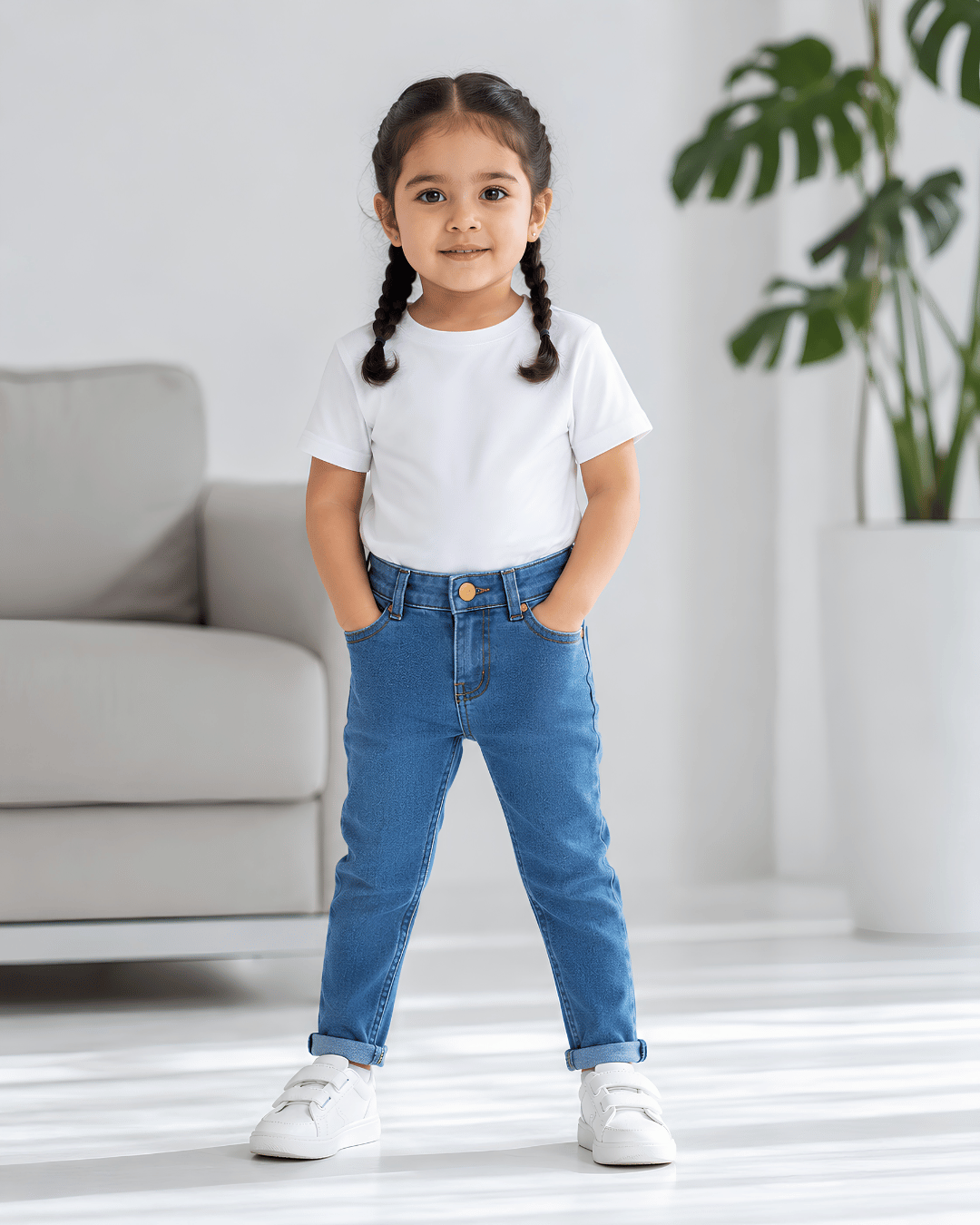Classic Comfort Fit Kids Light Blue Denim Jeans