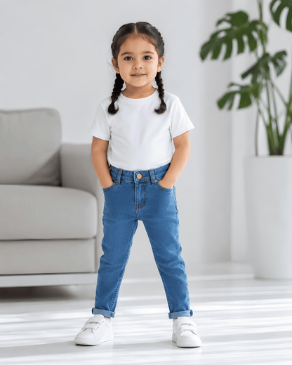 Classic Comfort Fit Kids Light Blue Denim Jeans
