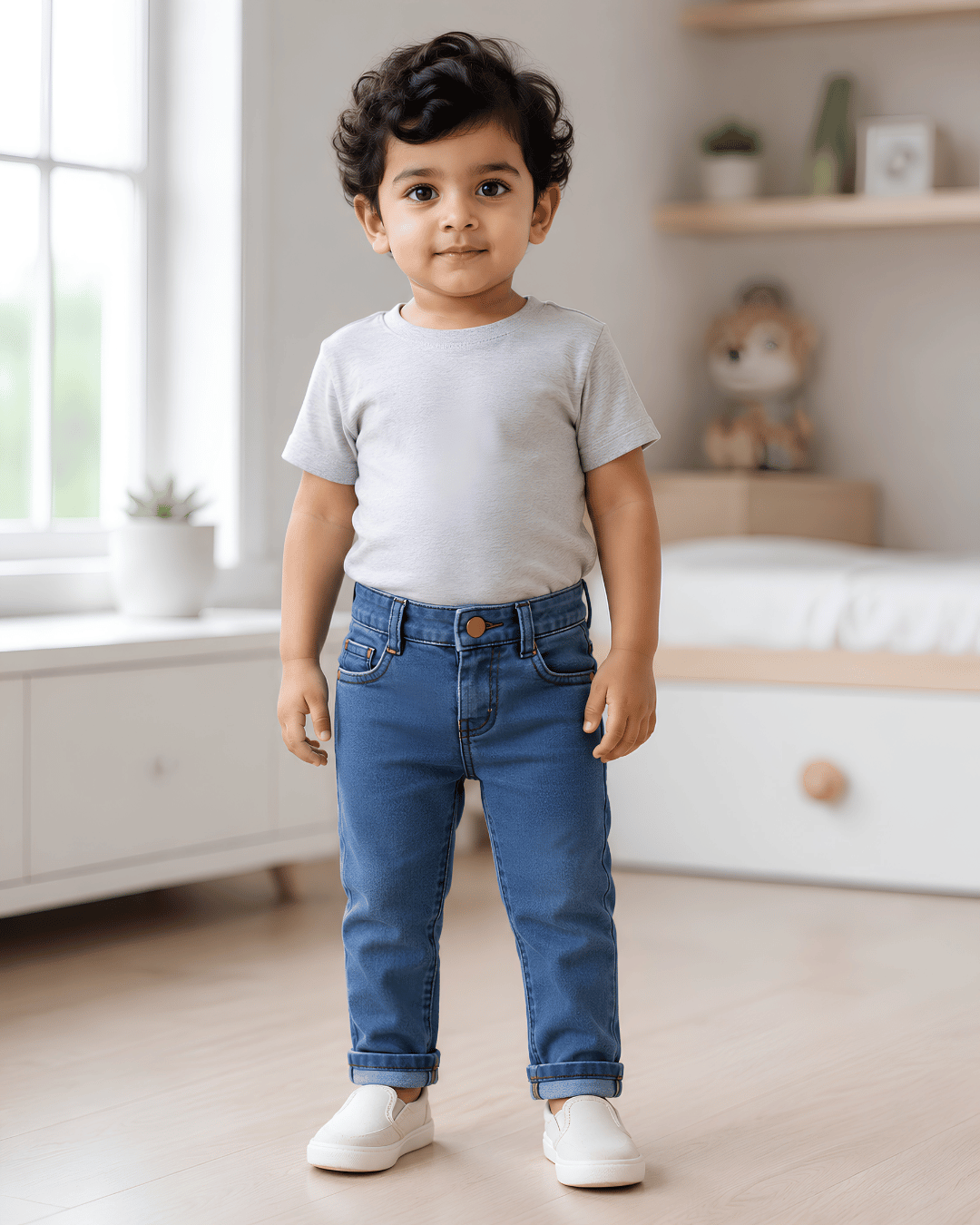 Classic Comfort Fit Kids Light Blue Denim Jeans