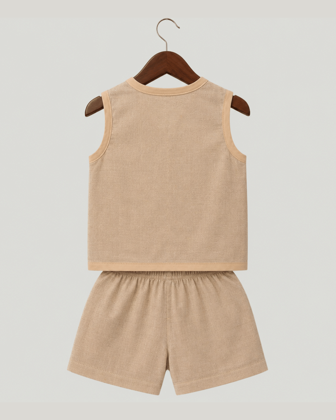 Soft Cotton Baby Apricot Colour Jhabla & Shorts Set