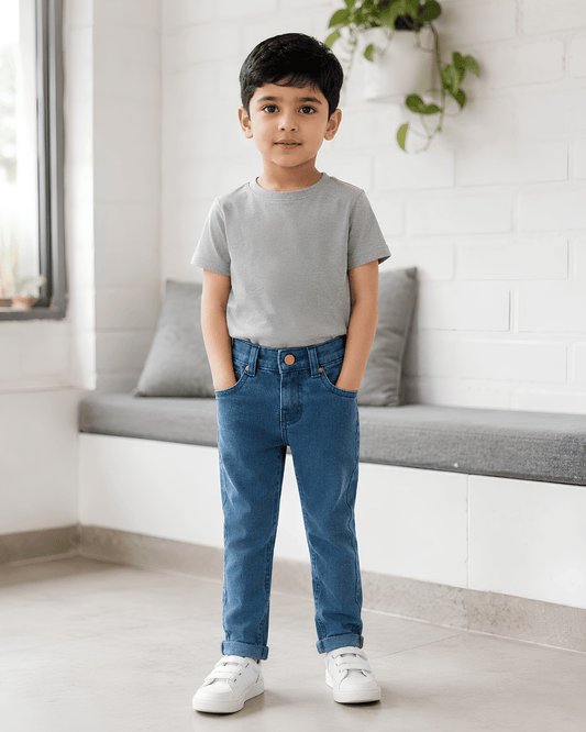 Classic Comfort Fit Kids Light Blue Denim Jeans