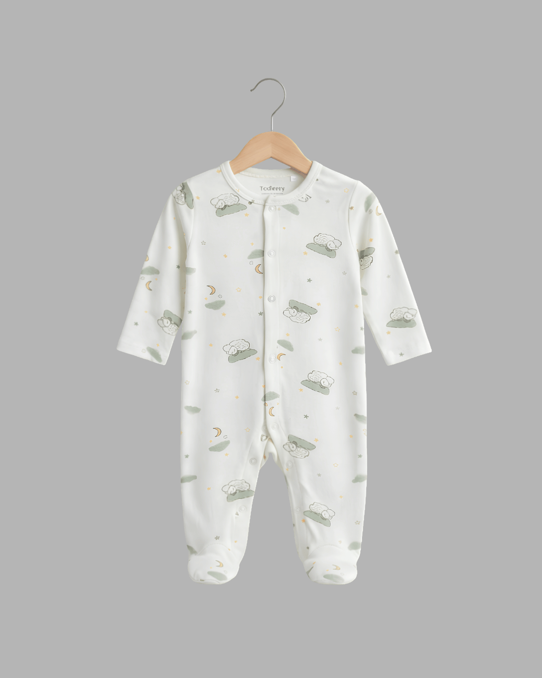 Unisex white AOP Sleepsuit