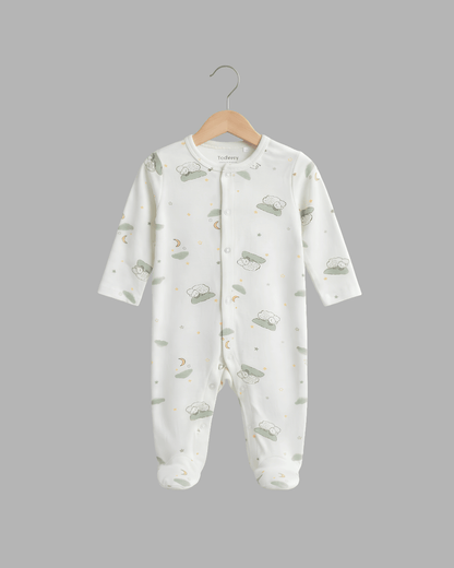 Unisex white AOP Sleepsuit