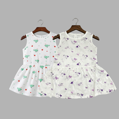 Everyday Cotton Frocks for Little Girls (Set of 2)