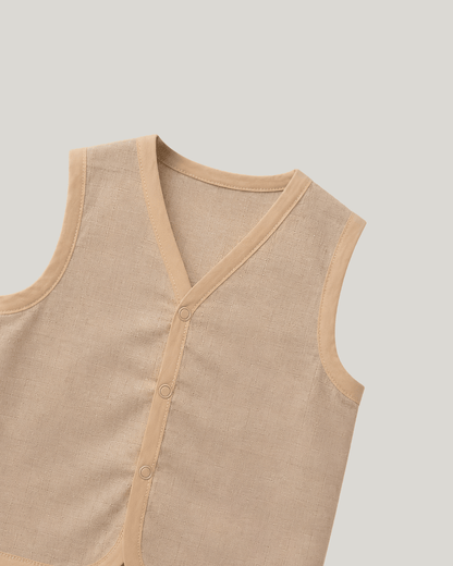 Soft Cotton Baby Apricot Colour Jhabla & Shorts Set