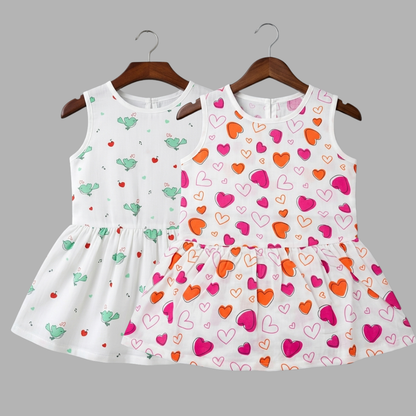 Everyday Cotton Frocks for Little Girls (Set of 2)