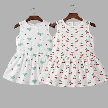 Everyday Cotton Frocks for Little Girls (Set of 2)