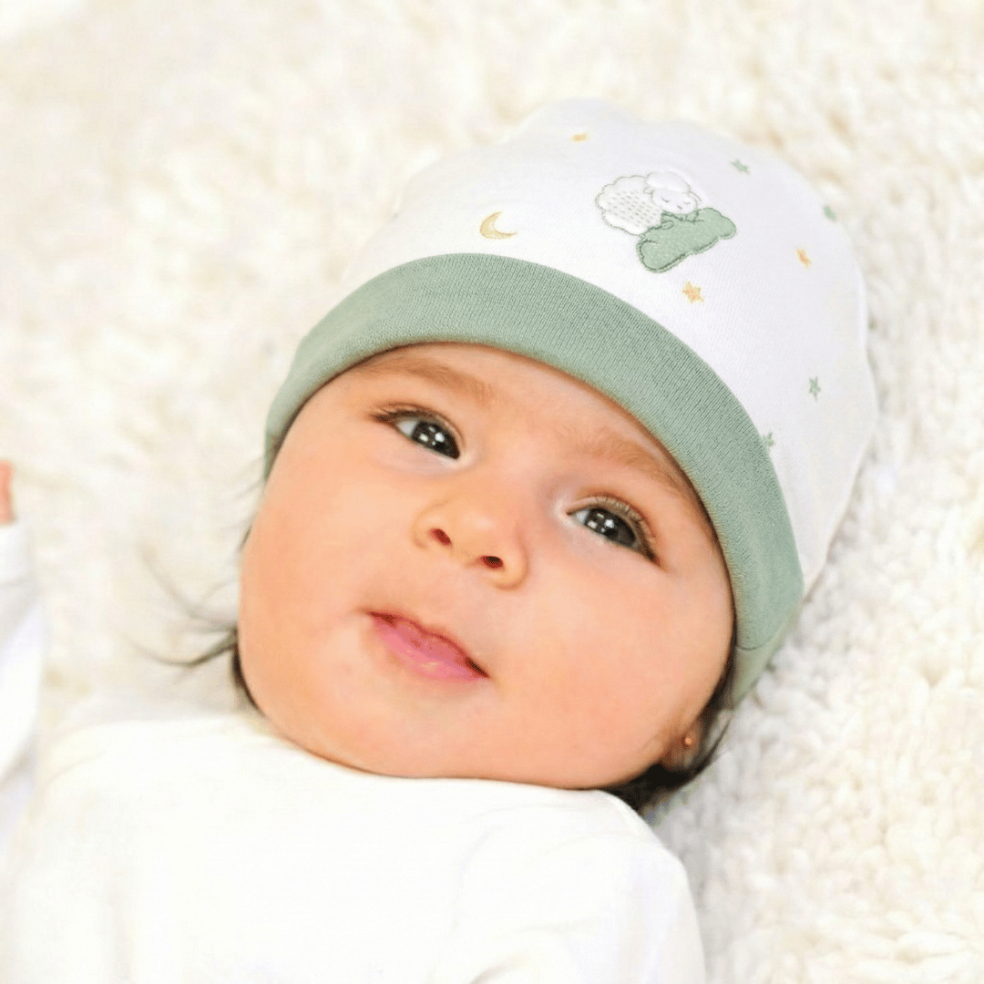 Dreamy Sheep White Baby Beanie Cap