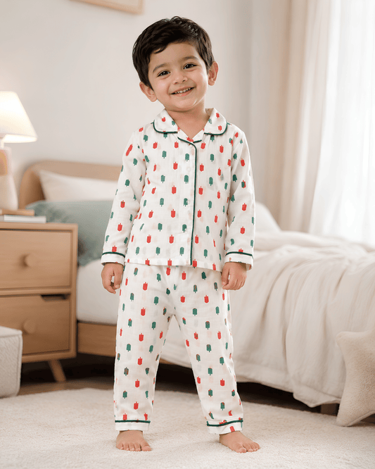 Todlerry Kids Pure Cotton Night Suit (Unisex Full Sleeve Set)