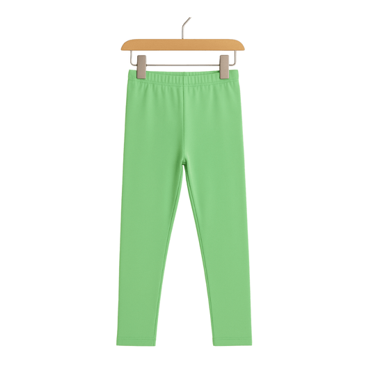 Todlerry Girls Leggings | Pista Green | 100% Cotton