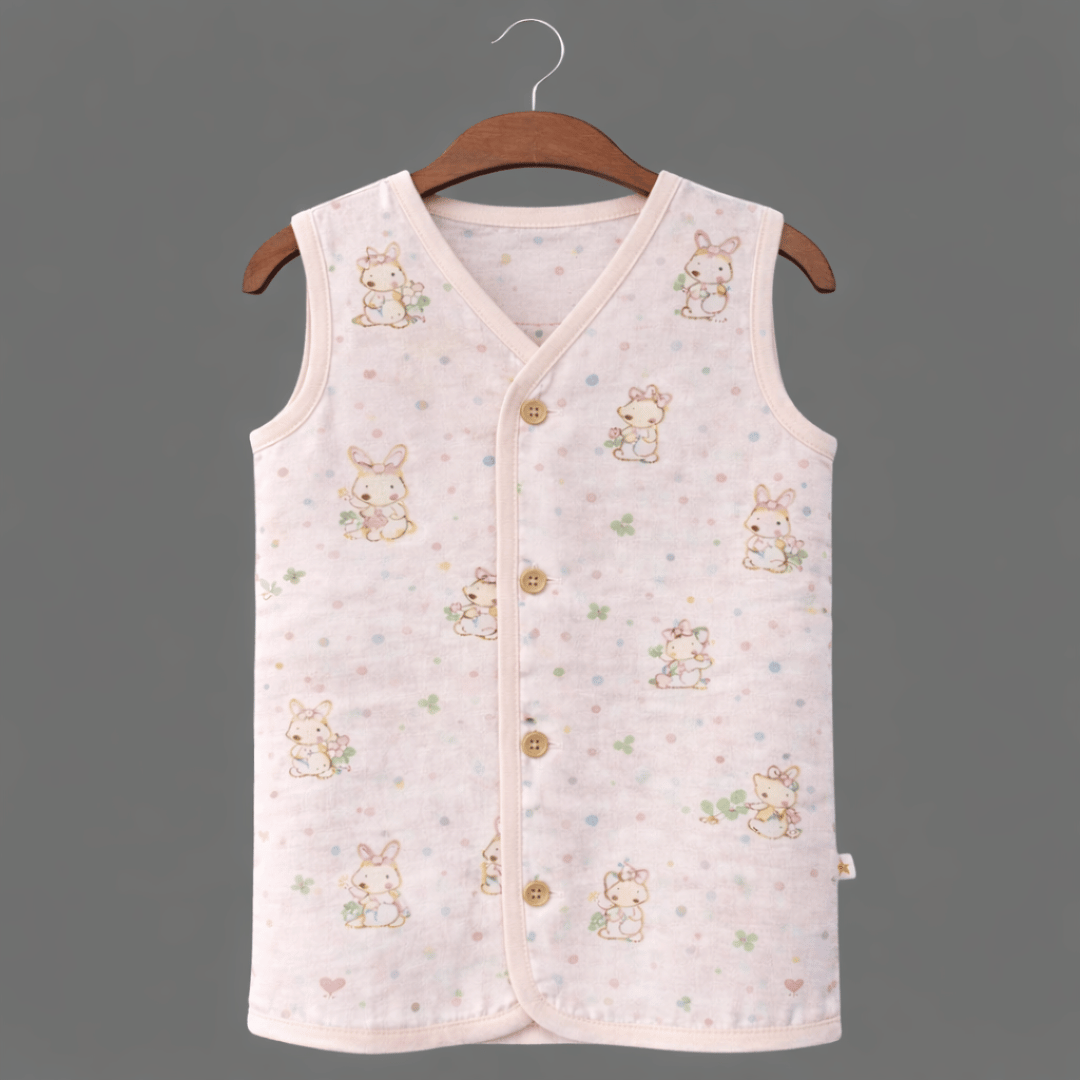 Unisex Soft Cotton Sleeveless Jhabla for Babies