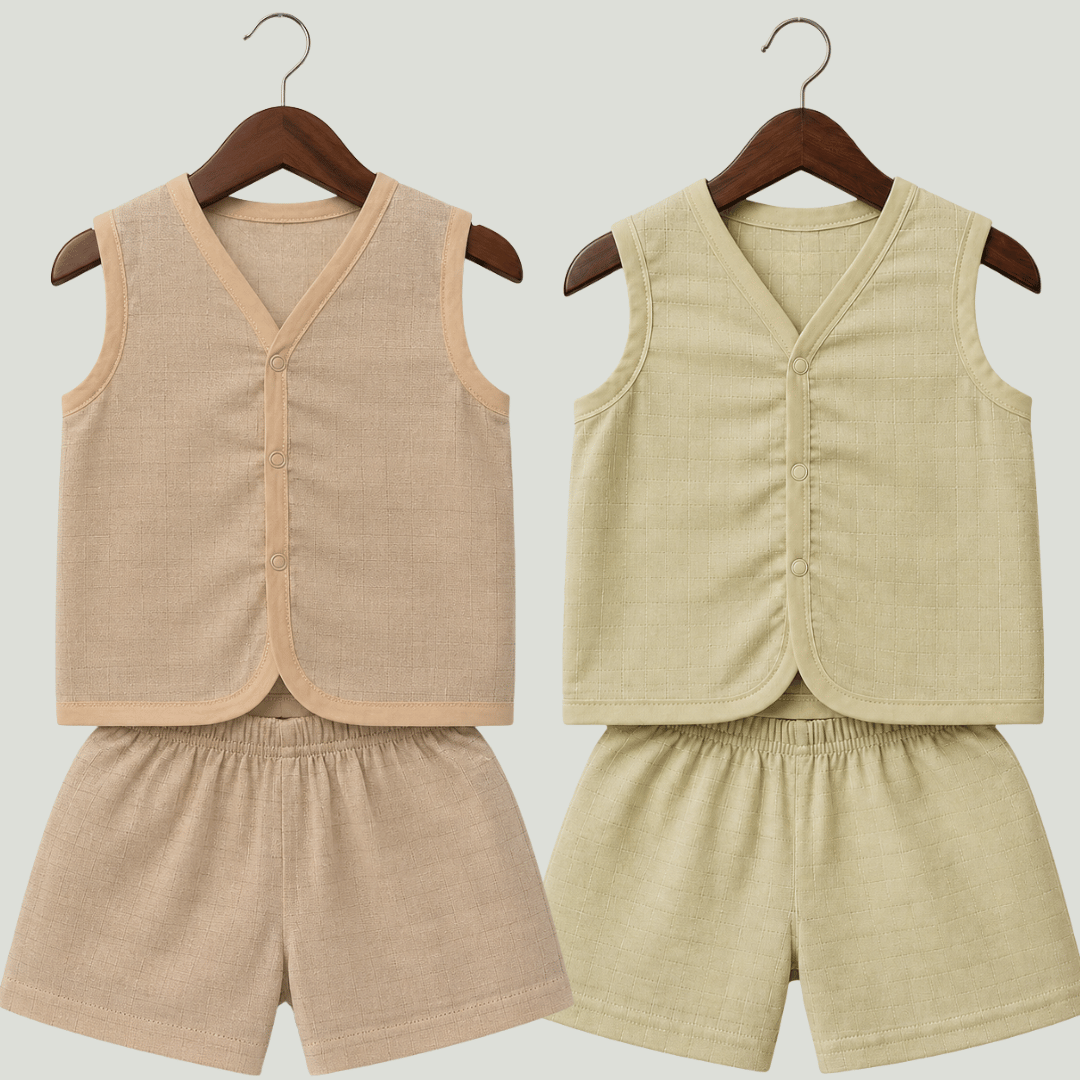 Soft Cotton Baby Jhabla & Shorts Set Combo sets
