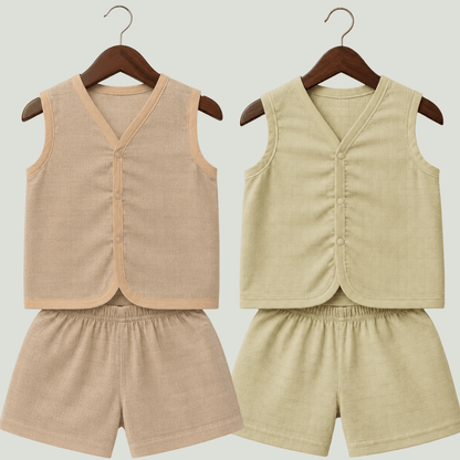 Soft Cotton Baby Jhabla & Shorts Set Combo sets