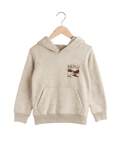 Todlerry Beige Full Sleeve Hoodie for Kids 100% Cotton