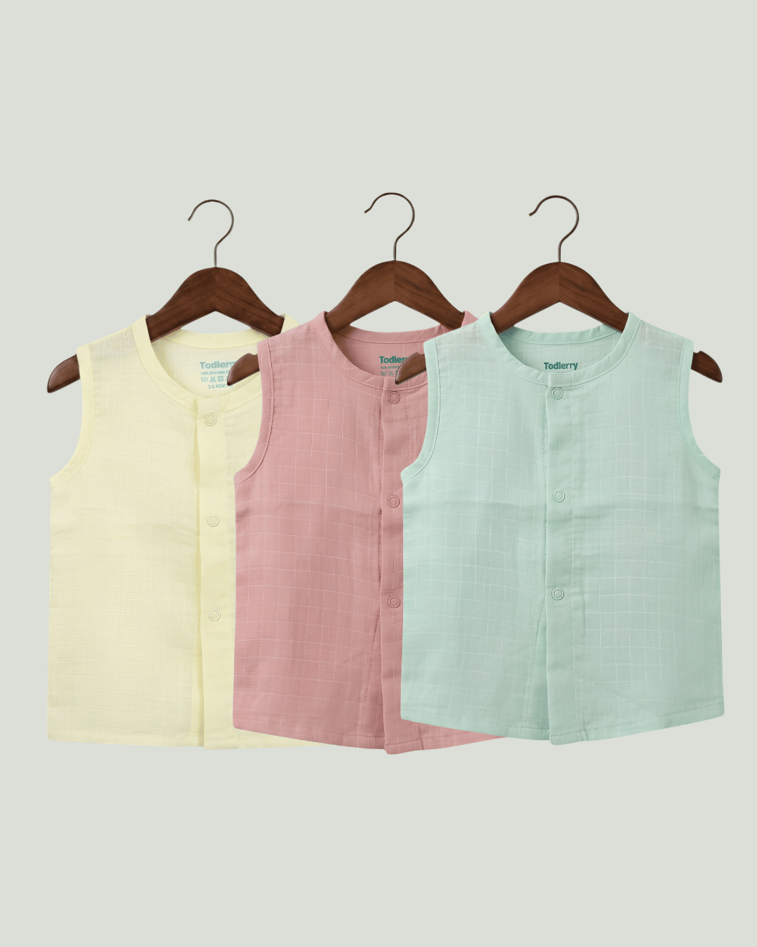 Premium Muslin Sleeveless Jabla for Babies (Pack of 3) – 100% Organic Cotton Infant Vest