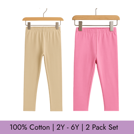 Todlerry Baby Leggings | Pack of 2 |Soft & Breathable | 100% Cotton