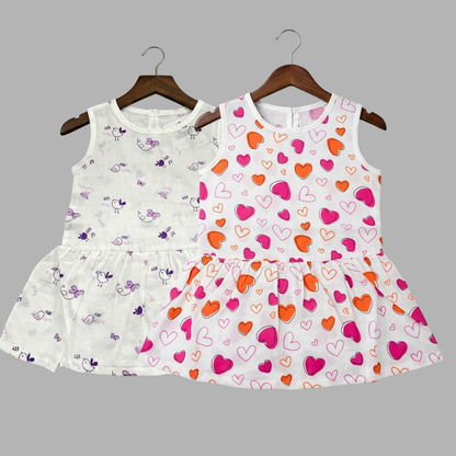 Everyday Cotton Frocks for Little Girls (Set of 2)