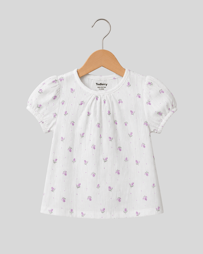 Todlerry Baby Girl 100% Cotton Floral Night Suit Top