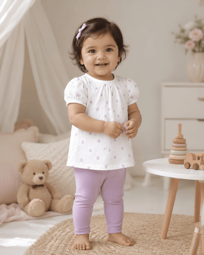 Todlerry Baby Girl 100% Cotton Floral Night Suit Top
