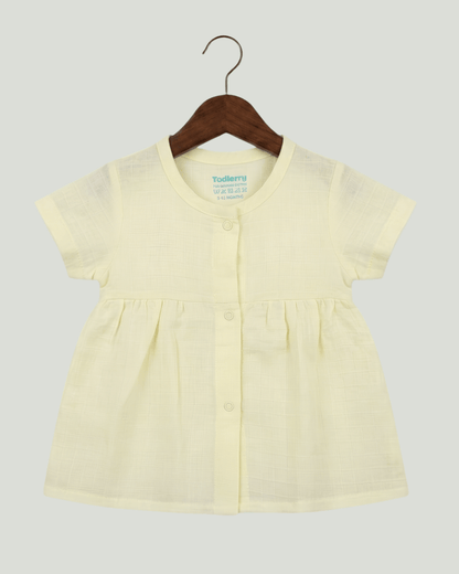 Premium Muslin Half Sleeve Frock – 100% Organic Cotton Baby Dress