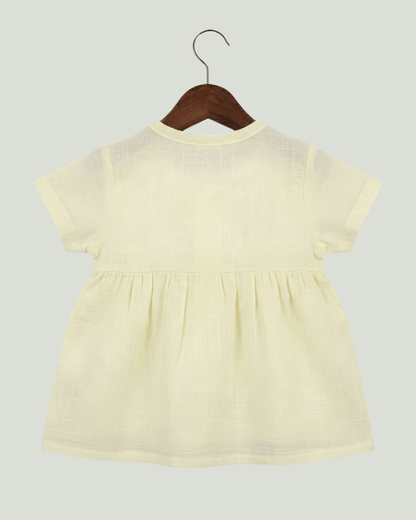 Premium Muslin Half Sleeve Frock – 100% Organic Cotton Baby Dress
