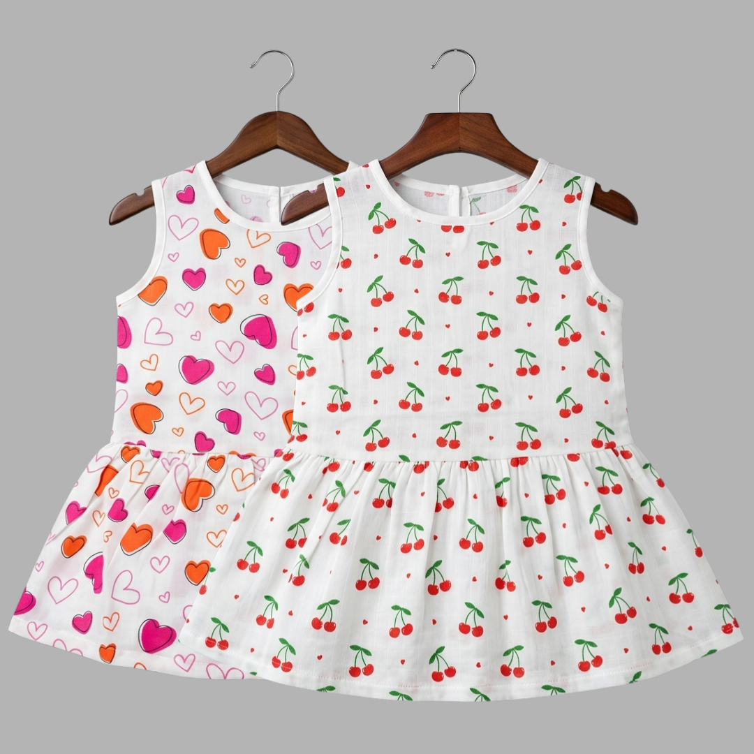 Everyday Cotton Frocks for Little Girls (Set of 2)