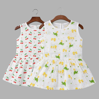 Everyday Cotton Frocks for Little Girls (Set of 2)