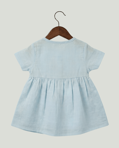 Premium Muslin Half Sleeve Frock – 100% Organic Cotton Baby Dress