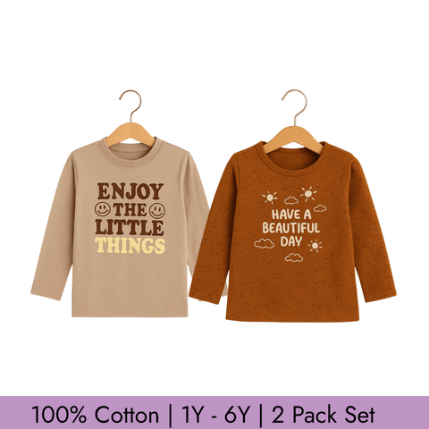 Boys Cotton T-Shirt Pack of 2 Soft & Breathable 100% Cotton