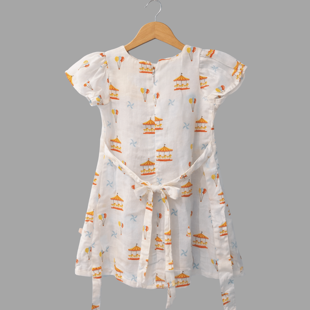 Soft Cotton magic carousel Printed Frock for Baby Girls - Comfortable Summer Dress