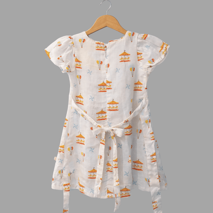Soft Cotton magic carousel Printed Frock for Baby Girls - Comfortable Summer Dress