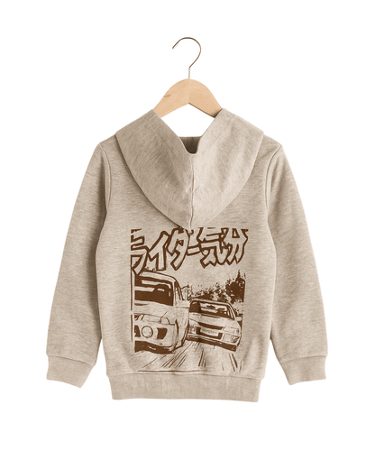 Todlerry Beige Full Sleeve Hoodie for Kids 100% Cotton