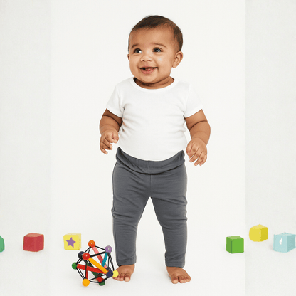Todlerry Girls Leggings | Light Grey | 100% Cotton