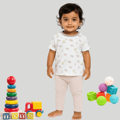 Unisex Pajama set White / Light Grey Soft & Breathable 100% Cotton