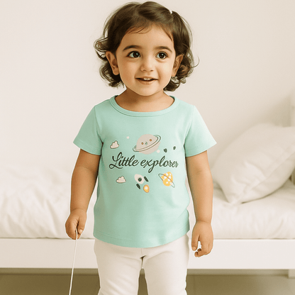 Todlerry Girls T-shirts | Pack of 3 |Soft & Breathable | 100% Cotton