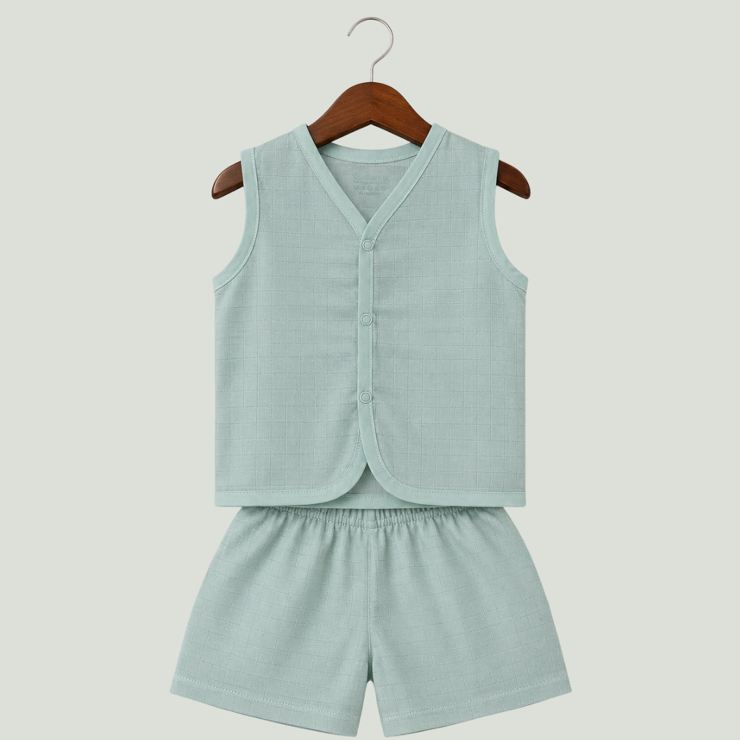 Soft Cotton Baby Jhabla & Shorts Set